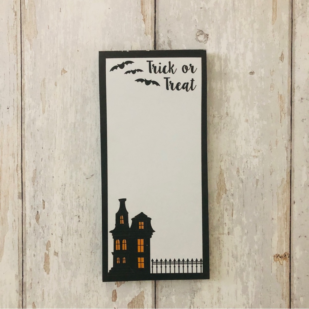 Halloween Trick or Treat Haunted House Magnetic Notepad